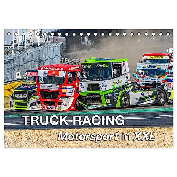 TRUCK RACING - Motorsport in XXL (Tischkalender 2024 DIN A5 quer), CALVENDO Monatskalender, Dieter Wilczek & Michael Schweinle