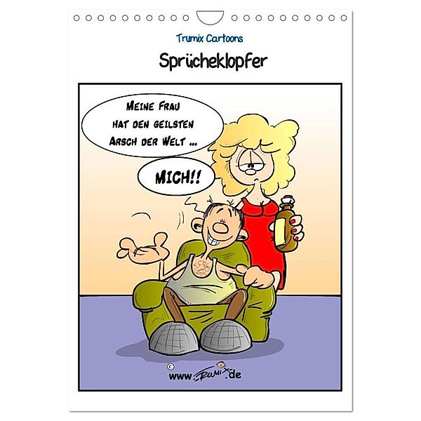 Trumix Cartoons - Sprücheklopfer (Wandkalender 2024 DIN A4 hoch), CALVENDO Monatskalender, Trumix