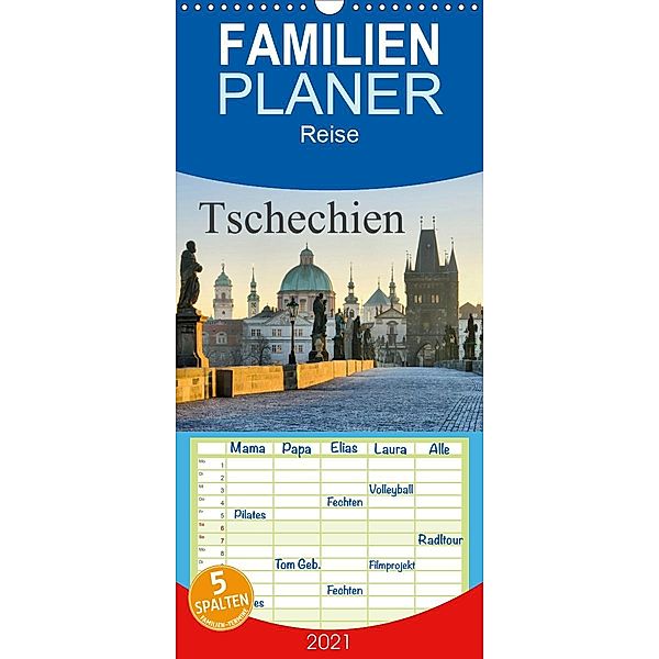 Tschechien - Familienplaner hoch (Wandkalender 2021 , 21 cm x 45 cm, hoch), LianeM