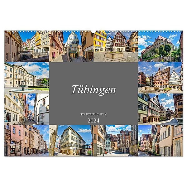 Tübingen Stadtansichten (Wandkalender 2024 DIN A2 quer), CALVENDO Monatskalender, Dirk Meutzner