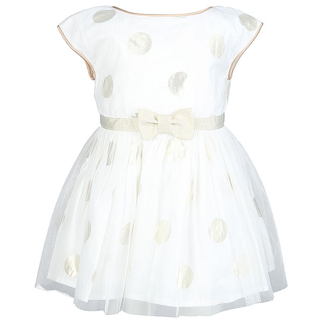 Tüll-Kleid SATIN gepunktet in weiß kaufen | tausendkind.at