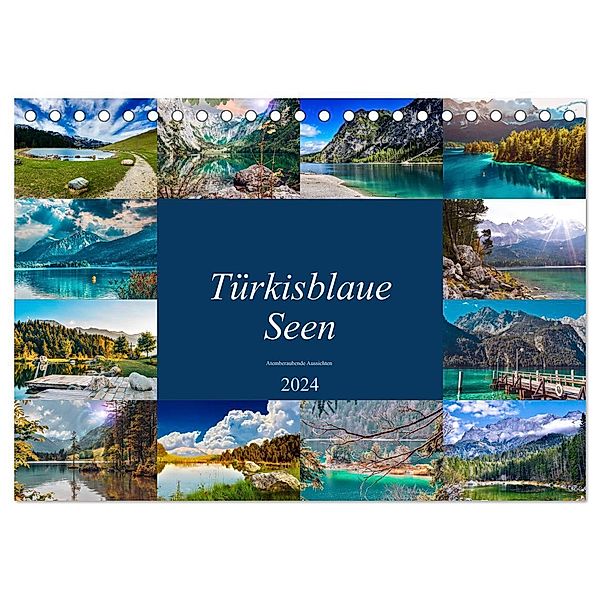 Türkisblaue Seen (Tischkalender 2024 DIN A5 quer), CALVENDO Monatskalender, Alexandra Goldbach