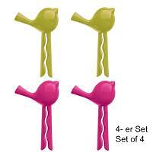 Tütenclip PI:P 4er-Set, sortiert solid pink/senfgrün