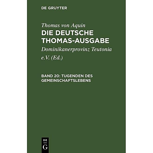 Tugenden des Gemeinschaftslebens, Thomas von Aquin