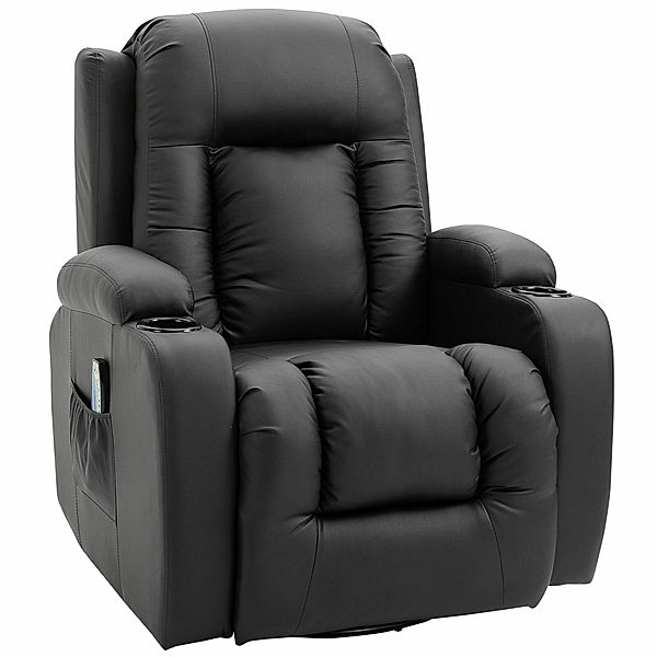 TV Sessel mit Massage- und Wärmefunktion (Farbe: schwarz)