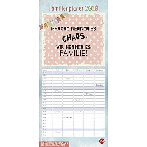 Typo Familienplaner 2019