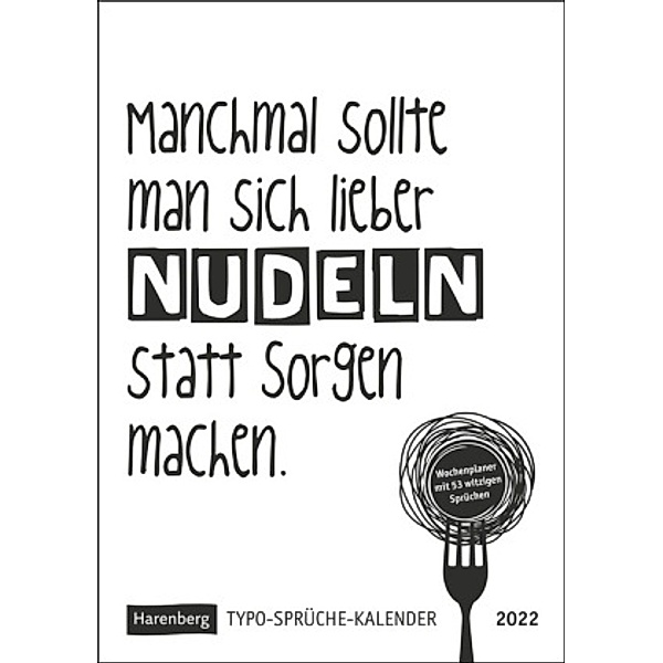 Typo-Sprüche-Kalender s/w 2022