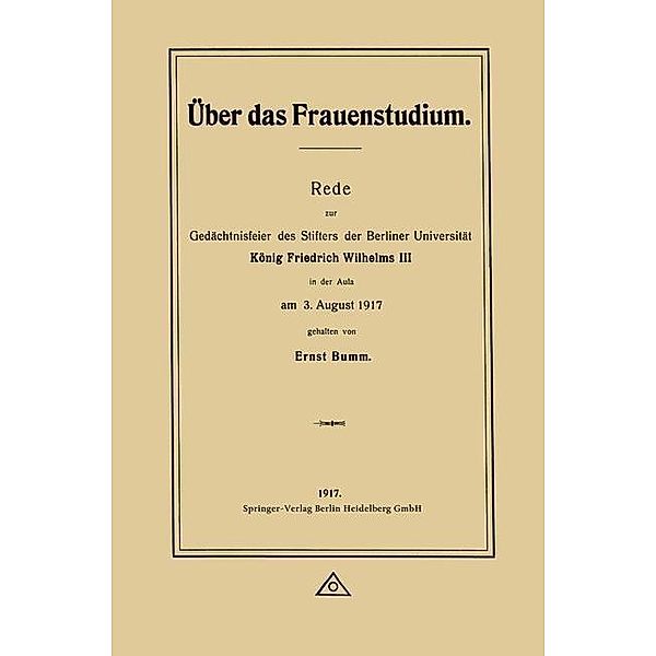 Über das Frauenstudium, Ernst Bumm