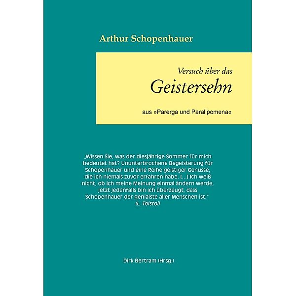 Über das Geistersehen, Arthur Schopenhauer