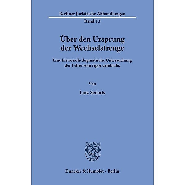 Über den Ursprung der Wechselstrenge., Lutz Sedatis