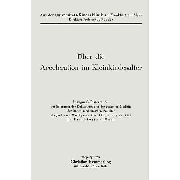 Über die Acceleration im Kleinkindesalter, Christian Kemmerling