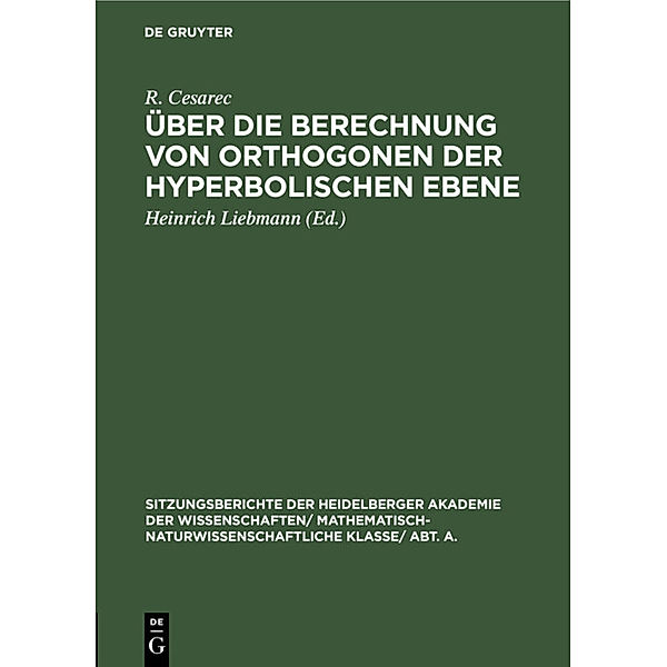 Über die Berechnung von Orthogonen der hyperbolischen Ebene, R. Cesarec