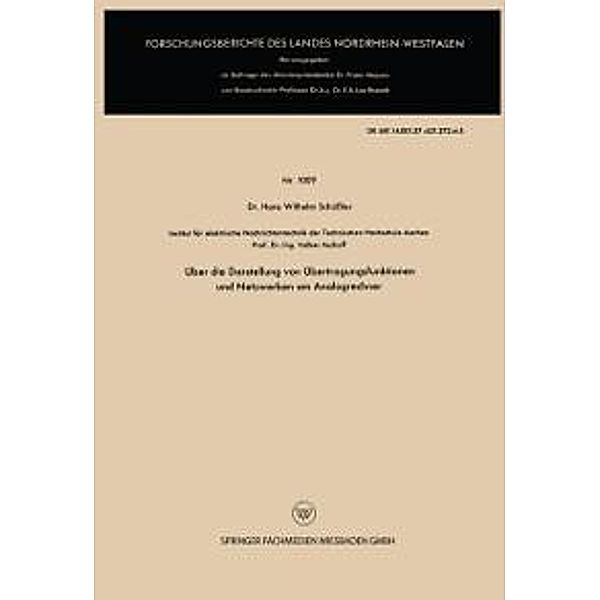 Über die Darstellung von Übertragungsfunktionen und Netzwerken am Analogrechner / Forschungsberichte des Landes Nordrhein-Westfalen Bd.1009, Hans Wilhelm Schüßler