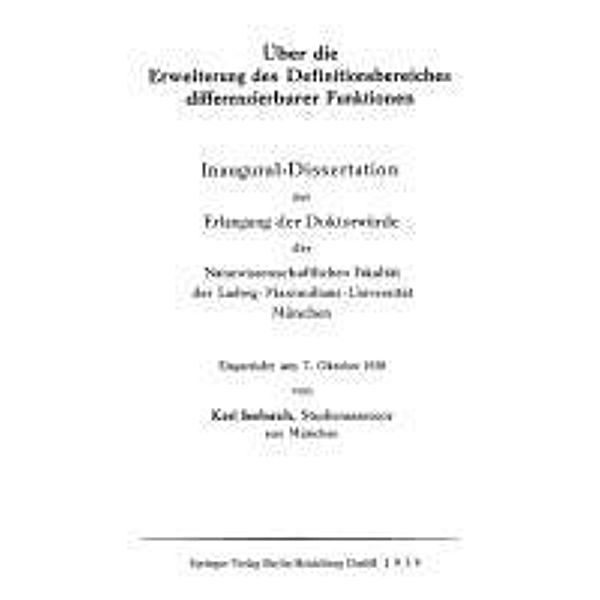 Über die Erweiterung des Definitionsbereiches differenzierbarer Funktionen, Karl Seebach