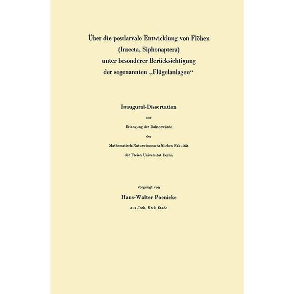 Über die postlarvale Entwicklung von Flöhen (Insecta, Siphonaptera) unter besonderer Berücksichtigung der sogenannten Flügelanlagen, Hans-Walter Poenicke