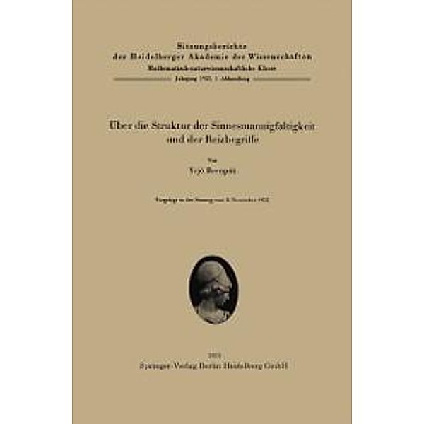 Über die Struktur der Sinnesmannigfaltigkeit und der Reizbegriffe / Sitzungsberichte der Heidelberger Akademie der Wissenschaften Bd.1953 / 1, Yrjö Reenpää