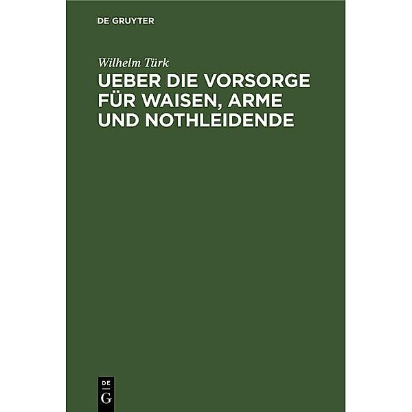 Ueber die Vorsorge für Waisen, Arme und Nothleidende, Wilhelm Türk