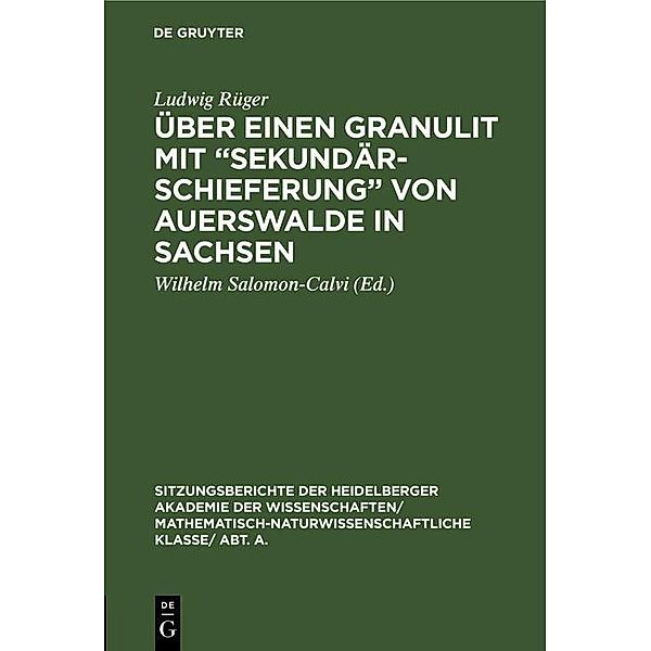 Über einen Granulit mit Sekundärschieferung von Auerswalde in Sachsen, Ludwig Rüger
