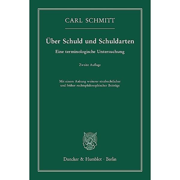 Über Schuld und Schuldarten, Carl Schmitt