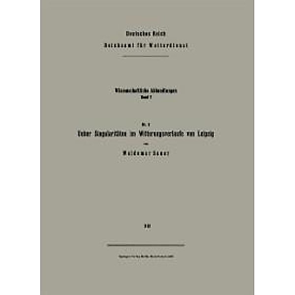 Ueber Singularitäten im Witterungsverlaufe von Leipzig, Waldemar Sauer