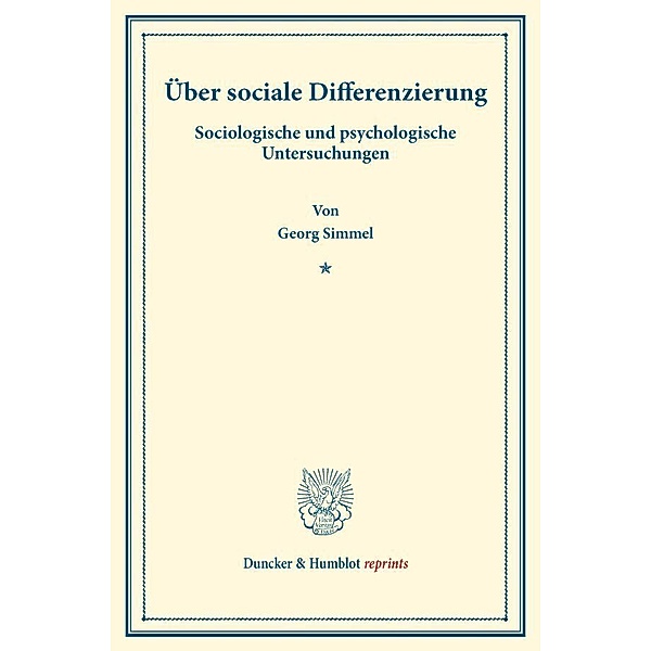 Über sociale Differenzierung., Georg Simmel