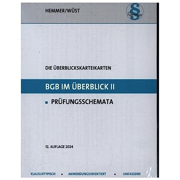 Überblickskarteikarten BGB im Überblick II - Nebengebiete, Karl-Edmund Hemmer, Achim Wüst