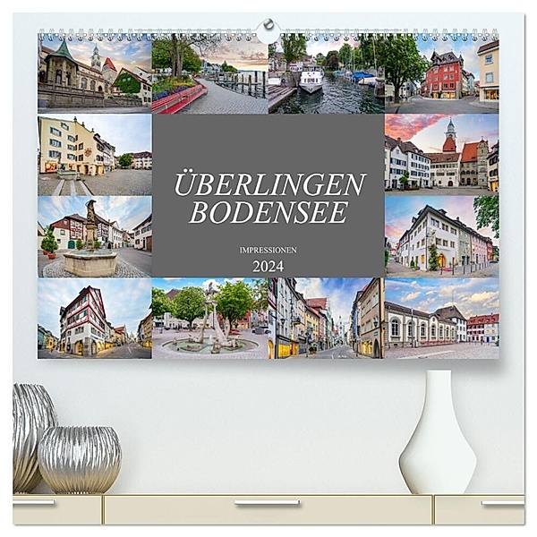 Überlingen Bodensee Impressionen (hochwertiger Premium Wandkalender 2024 DIN A2 quer), Kunstdruck in Hochglanz, Dirk Meutzner