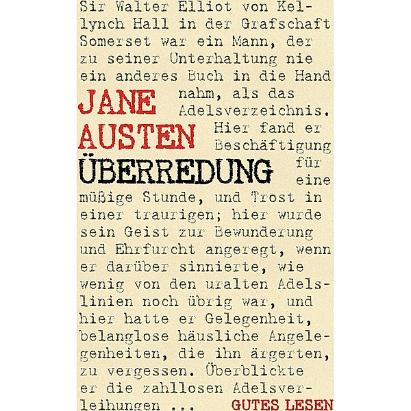 Überredung oder Anne Elliot, Jane Austen