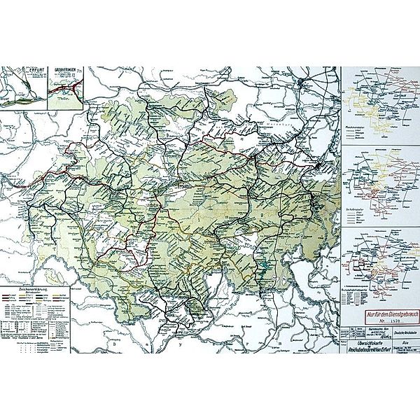 Übersichtskarte des Reichsbahnstreckennetzes Thüringen '39