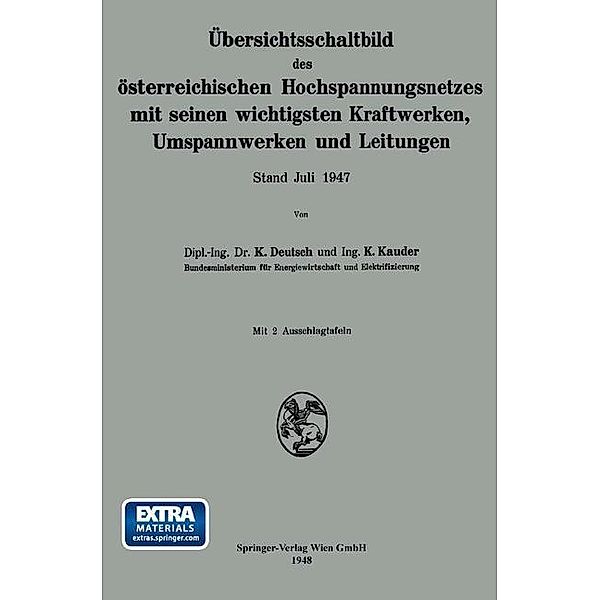 Übersichtsschaltbild des österreichischen Hochspannungsnetzes mit seinen wichtigsten Kraftwerken, Umspannwerken und Leitungen, Karl Deutsch, Karl Kauder