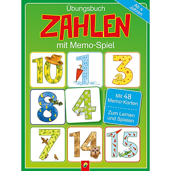 Übungsbuch Zahlen mit Memo-Spiel für Kinder ab 4 Jahren