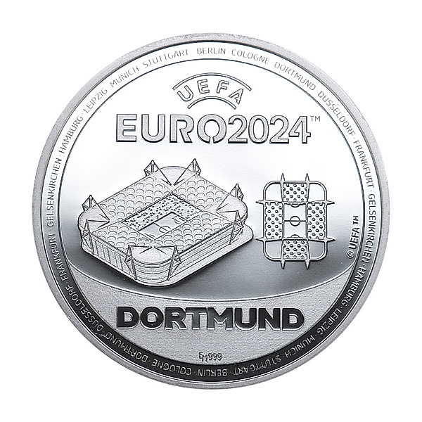 UEFA EURO 2024 Offizielle Silbermünze (Sonderprägung: Dortmund)