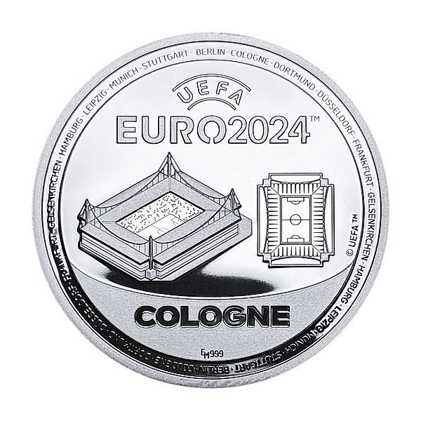 UEFA EURO 2024 Offizielle Silbermünze (Sonderprägung: Köln)