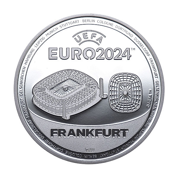 UEFA EURO 2024 Offizielle Silbermünze (Sonderprägung: Frankfurt)