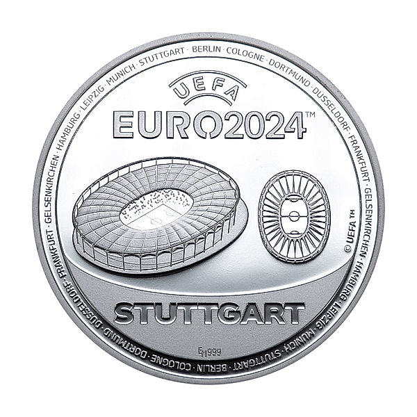 UEFA EURO 2024 Offizielle Silbermünze (Sonderprägung: Stuttgart)