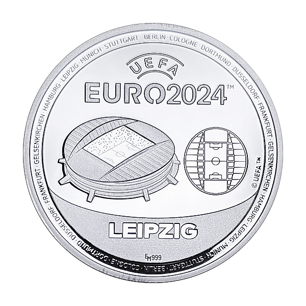 UEFA EURO 2024 Offizielle Silbermünze (Sonderprägung: Leipzig)