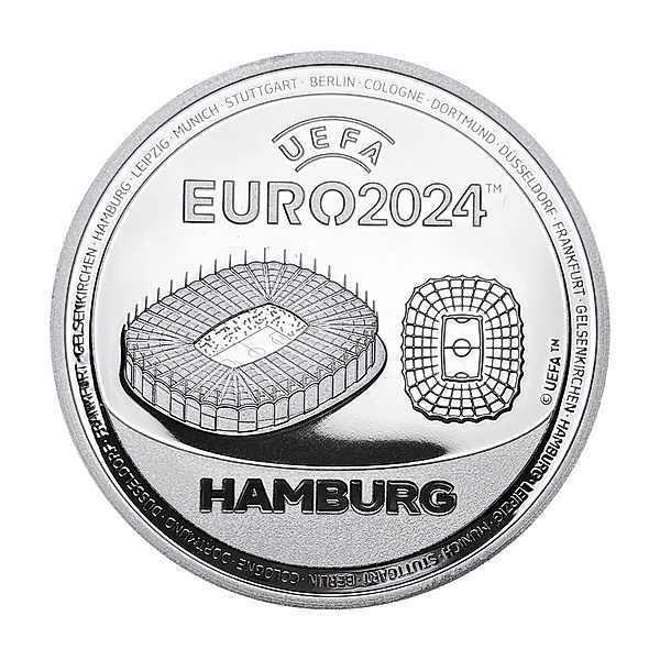 UEFA EURO 2024 Offizielle Silbermünze (Sonderprägung: Hamburg)