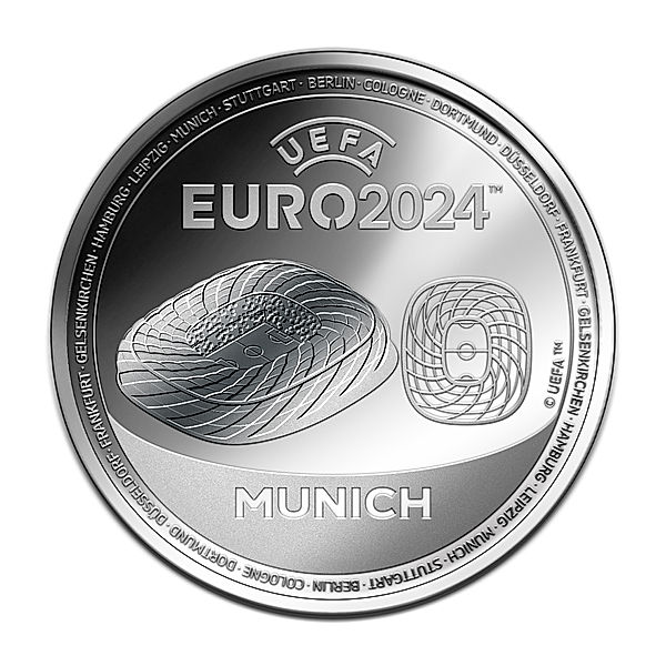 UEFA EURO 2024 Offizielle Silbermünze (Sonderprägung: München)