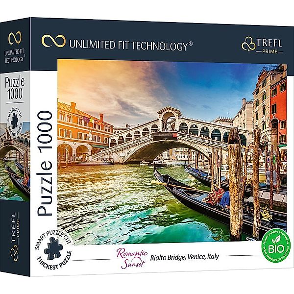 Trefl UFT Puzzle 1000 - Romantic Sunset: Rialto Brücke, Vendig, Italien