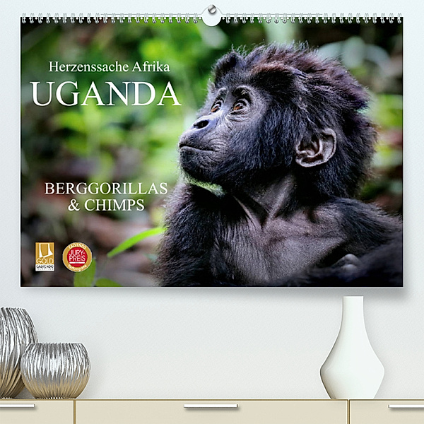 UGANDA - Berggorillas & Chimps (Premium, hochwertiger DIN A2 Wandkalender 2023, Kunstdruck in Hochglanz), Wibke Woyke