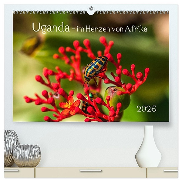 Uganda - im Herzen von Afrika (hochwertiger Premium Wandkalender 2025 DIN A2 quer), Kunstdruck in Hochglanz, Calvendo, Barbara Bethke