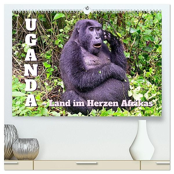 Uganda - Land im Herzen Afrikas (hochwertiger Premium Wandkalender 2024 DIN A2 quer), Kunstdruck in Hochglanz, Calvendo