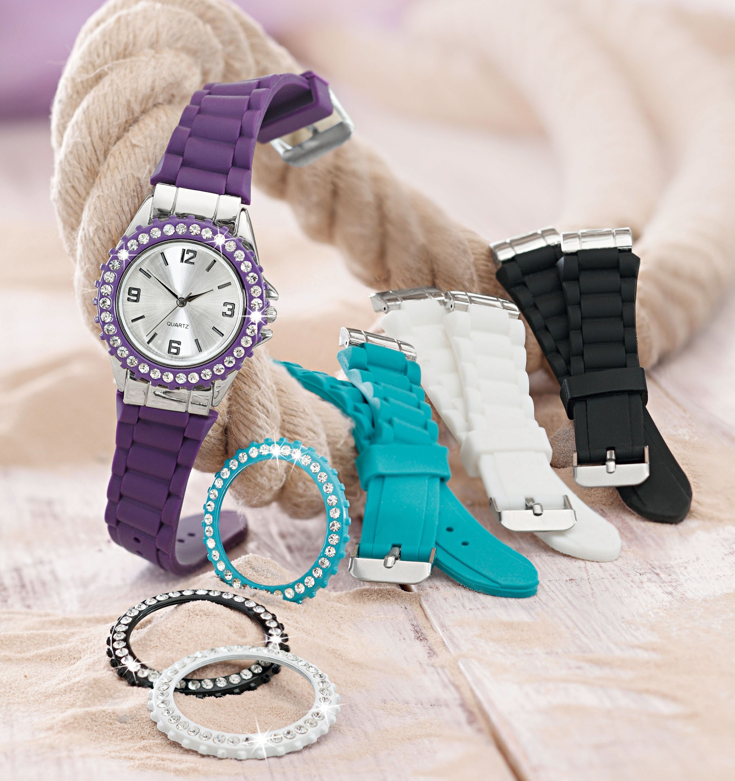 Uhr-Set Trendy-Watch, 9-teilig Farbe: Violett | Weltbild.ch