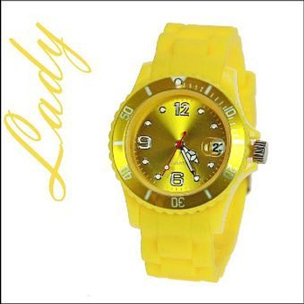 Uhr Silikon-Style Lady gelb