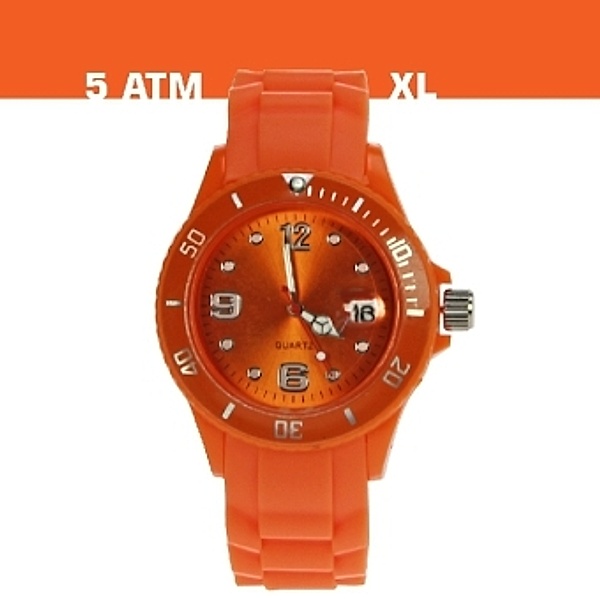Uhr Silikon-Style orange, 5 ATM