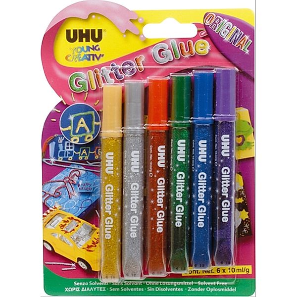 UHU Glitter Glue 6x10ml