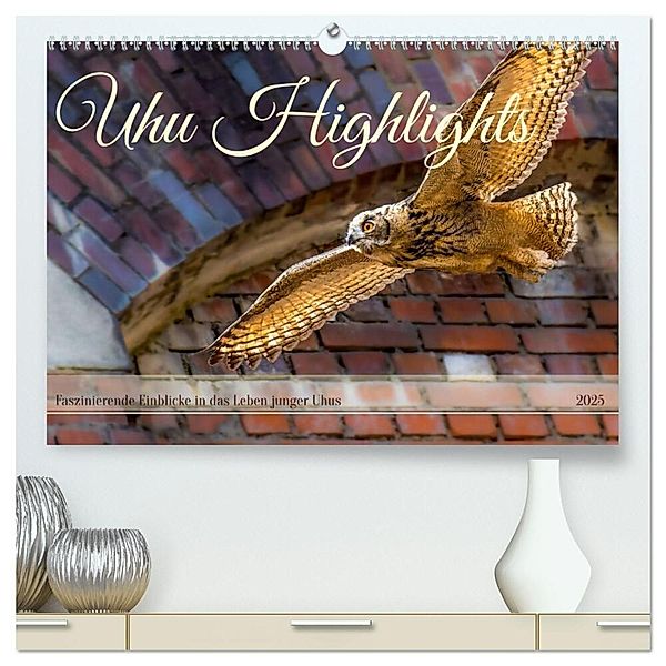 Uhu Highlights (hochwertiger Premium Wandkalender 2025 DIN A2 quer), Kunstdruck in Hochglanz, Calvendo, Jennifer Hetzel