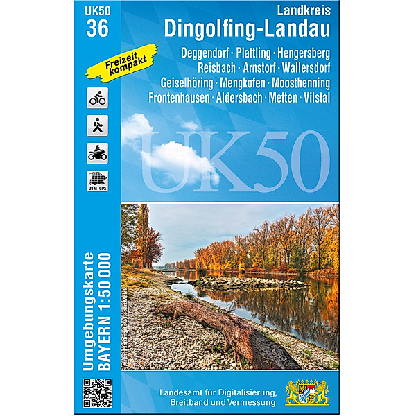 UK50 Umgebungskarte 1:50000 Bayern Topographische Karte Freizeitkarte Wanderkarte / UK50-36 Landkreis Dingolfing-Landau