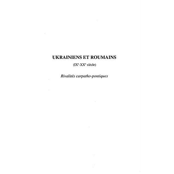 Ukrainiens et roumains / Hors-collection, Ruze Alain