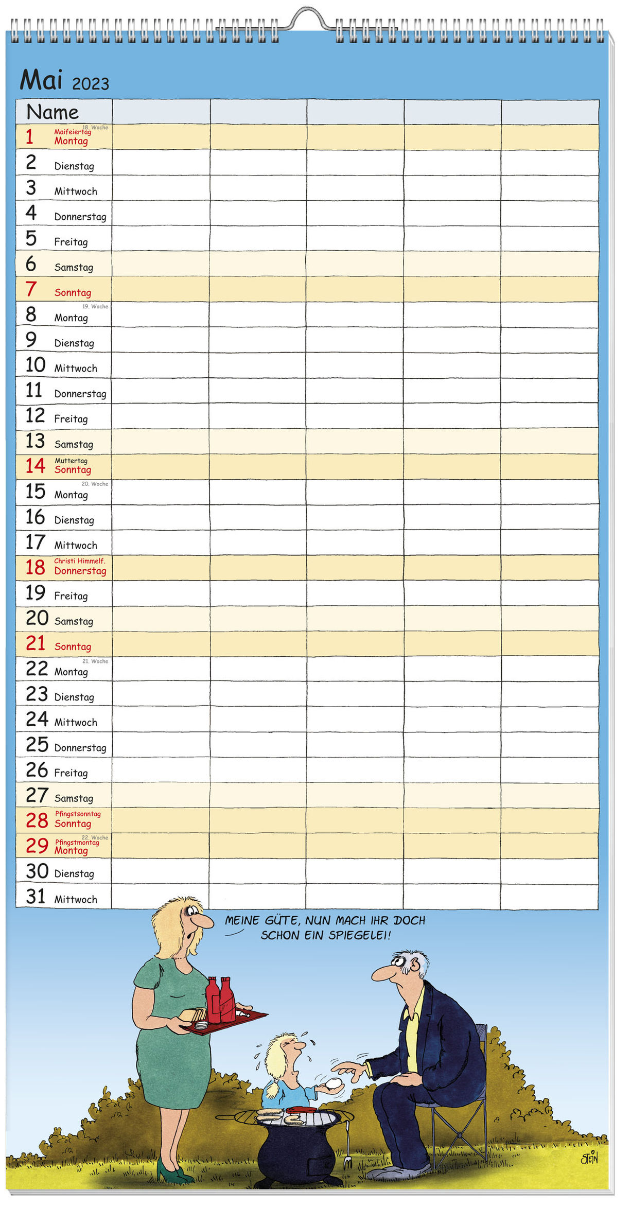 Uli Stein Familienkalender 2023: Familienplaner mit 5 Spalten - Kalender  bestellen